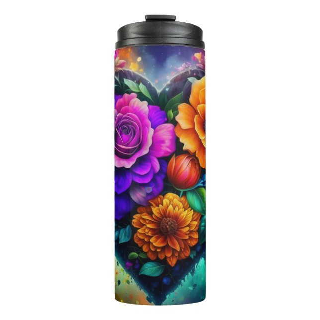 Bouteilles Isothermes Fleur plein coeur Saint Valentin (Devant)
