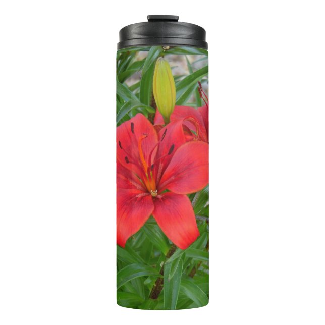 Bouteilles Isothermes Fleur rouge (Devant)