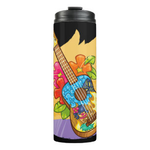 Bouteilles Isothermes Fleur Ukulele Hawaii cadeau tropical