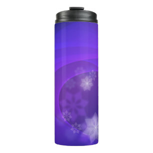 Bouteilles Isothermes Fleurs Abstraites sur Arrière - plan Indigo plié
