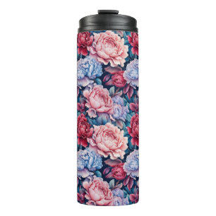 Bouteilles Isothermes Fleurs bleues et roses