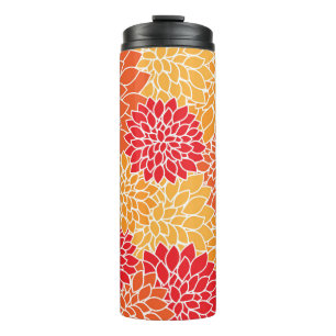 Bouteilles Isothermes Fleurs Dahlia, Motif De Fleurs, Dahlia Orange