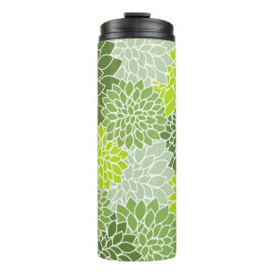 Bouteilles Isothermes Fleurs Dahlia, Motif De Fleurs, Dahlia Verte