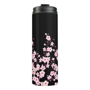 Bouteilles Isothermes Fleurs de cerisier rose noir