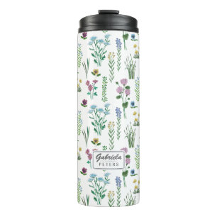 Bouteilles Isothermes Fleurs de champ Floral Tumbler thermique