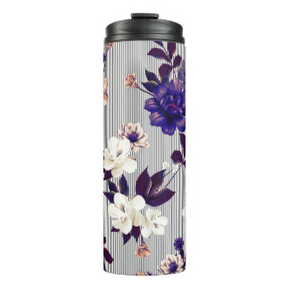 Bouteilles Isothermes Fleurs de printemps Motif en silhouette noire