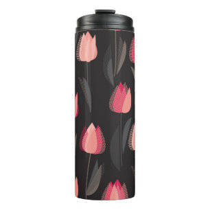 Bouteilles Isothermes Fleurs de tulipe rouge abstrait moderne sans coutu