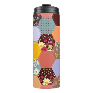 Bouteilles Isothermes Fleurs d'hexagone colorées Design de revêtement