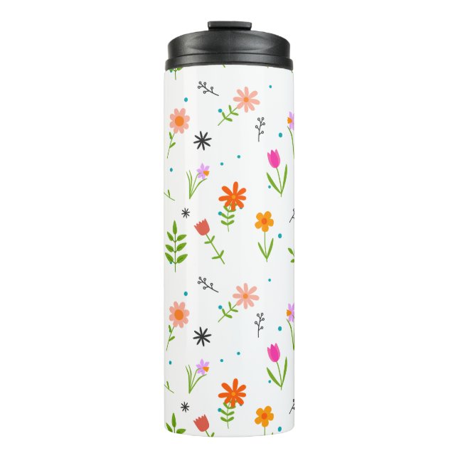 Bouteilles Isothermes Fleurs florales Jolies Motif Tumbler thermique (Devant)