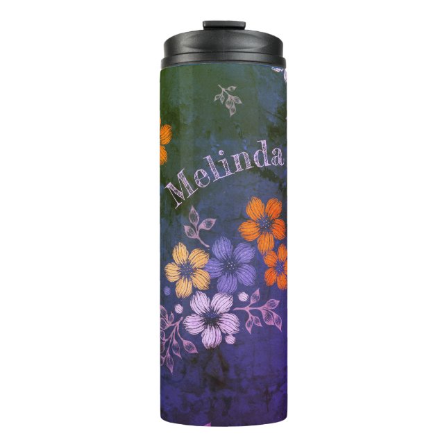 Bouteilles Isothermes Fleurs folk Paruline thermique (Devant)