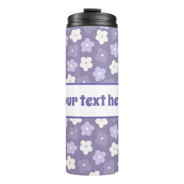 Bouteilles Isothermes Fleurs modernes violettes personnalisées (Devant)