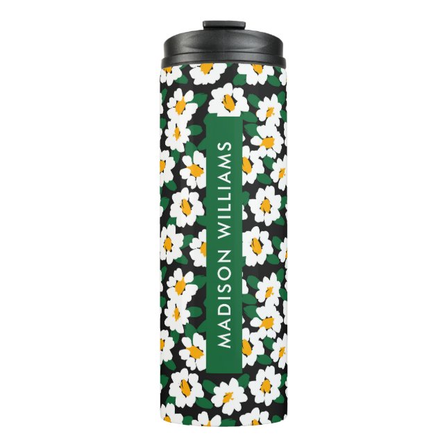 Bouteilles Isothermes Fleurs Monogrammes de script Tumbler thermiques (Devant)
