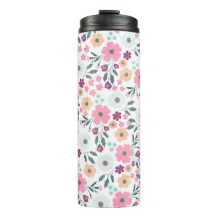 Bouteilles Isothermes Fleurs roses Botanique Blanc Design
