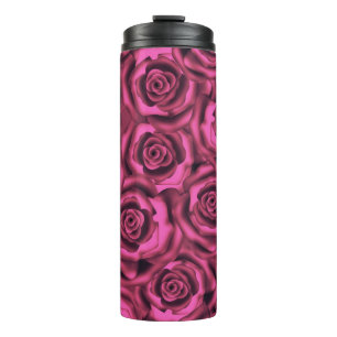 Bouteilles Isothermes Fleurs roses satinées rose rose sans couture