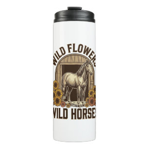 Bouteilles Isothermes Fleurs sauvages Chevaux sauvages Chemise Western V
