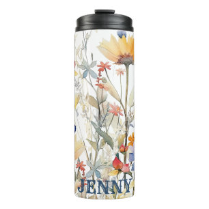 Bouteilles Isothermes Fleurs sauvages de Boho personnalisé Tumbler therm