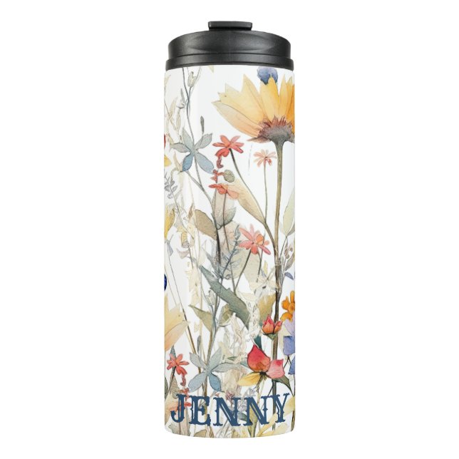Bouteilles Isothermes Fleurs sauvages de Boho personnalisé Tumbler therm (Devant)