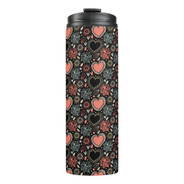 Bouteilles Isothermes Fleurs sombres enchanter : Floral Motif sans coutu (Devant)