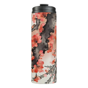 Bouteilles Isothermes Fleurs sur fond noir