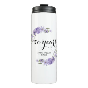 Bouteilles Isothermes Fleurs violettes de lavande 50e anniversaire maria