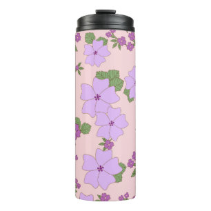 Bouteilles Isothermes Fleurs Violettes, Modèle Floral, Motif De Fleurs