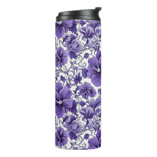 Bouteilles Isothermes Fleurs violettes violettes pourpres Motif végétal