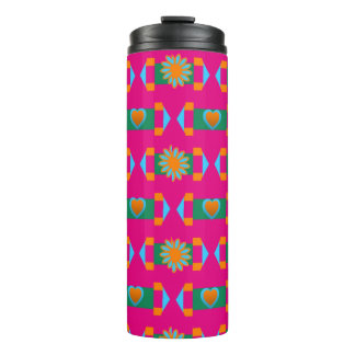 Bouteilles Isothermes Floral Abstrait rose Motif avec Coeurs