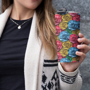 Bouteilles Isothermes Floral rose 3D