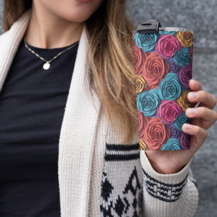 Bouteilles Isothermes Floral rose et bleu 3D