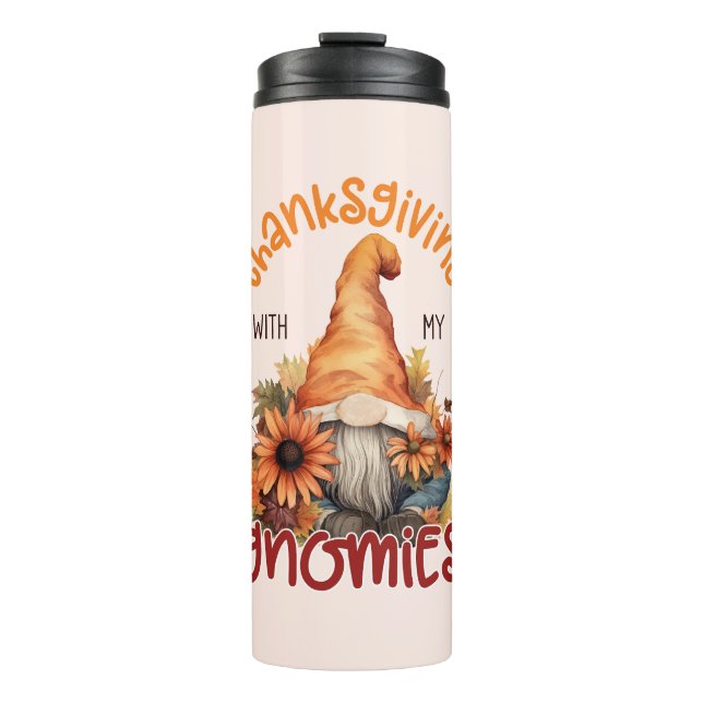 Bouteilles Isothermes Floral Thanksgiving avec mes Gnomies (Devant)