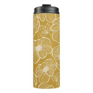 Bouteilles Isothermes Florale d'or monochrome : Abstrait sans fil