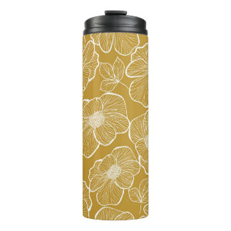 Bouteilles Isothermes Florale d'or monochrome : Abstrait sans fil