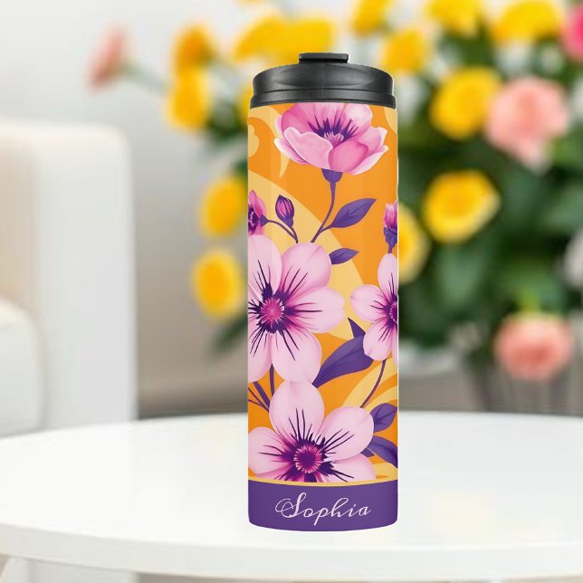 Bouteilles Isothermes Florales D'Été Vibrantes - Style Dopamine (Vibrant Summer Florals-Dopamine Style Thermal Tumbler )