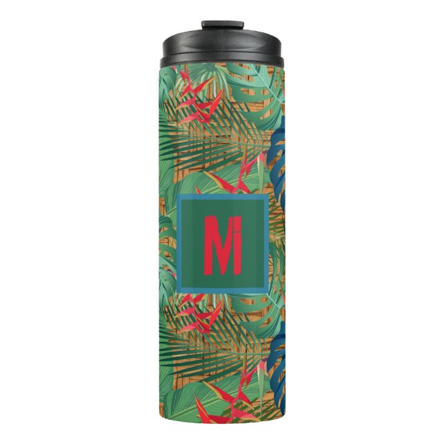 Bouteilles Isothermes Flore tropicale monogramme sur l'impression en osi (Devant)