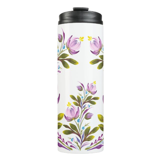 Bouteilles Isothermes Flore violette élégante (Devant)