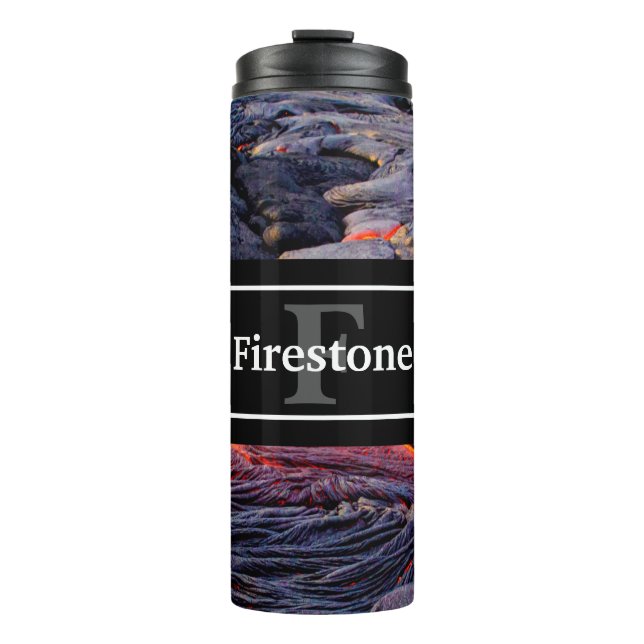 Bouteilles Isothermes Flux de lave basaltique avec votre nom et votre mo (Devant)