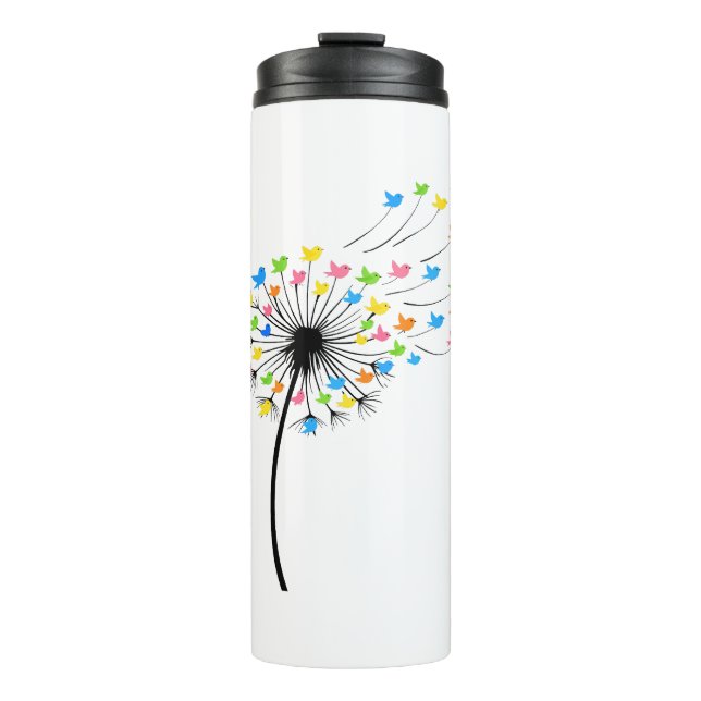 Bouteilles Isothermes Flying colorful birds dandelion flow (Devant)
