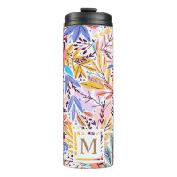 Foliage tropical sauvage Monogramme couleur tendan