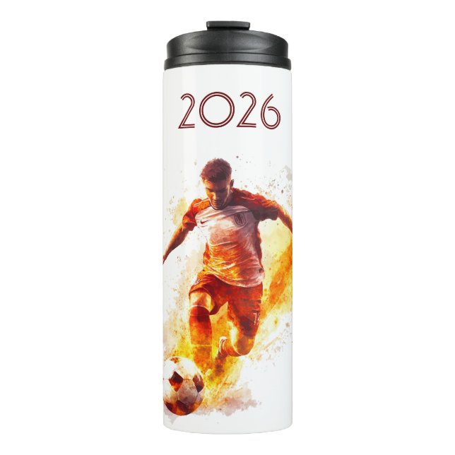 Bouteilles Isothermes Football 2026 en feu  (Devant)