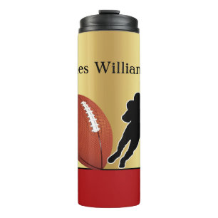 Bouteilles Isothermes Football - Silhouette de joueur et ballon personna
