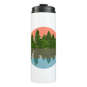 Bouteilles Isothermes Forêt Coucher Nature Pins Arbres