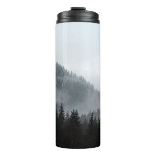 Bouteilles Isothermes Forêt de montagne Misty : Vue Pittoresque du paysa