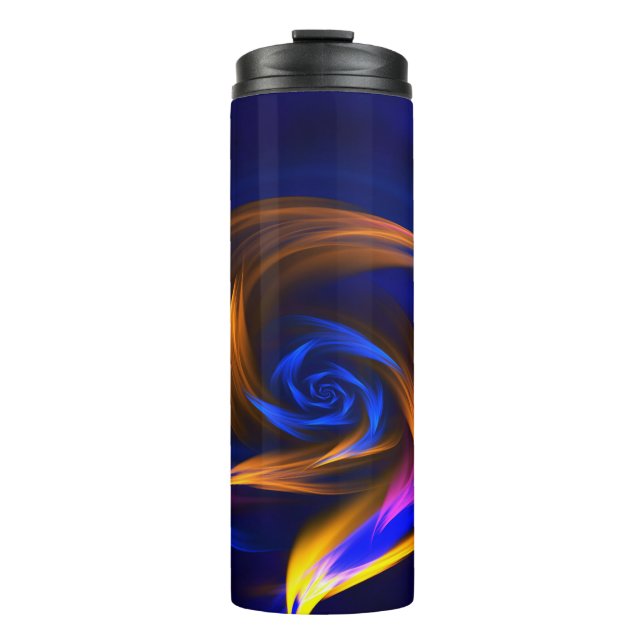 Bouteilles Isothermes Forme de tourbillon Abstrait Bleu orange (Devant)