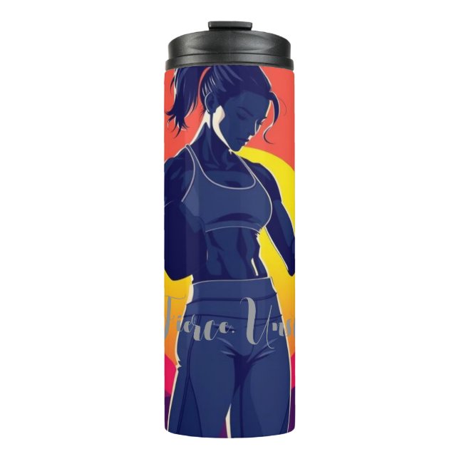 Bouteilles Isothermes Forte femme Fitness Tumbler - Travail Motivationne (Devant)