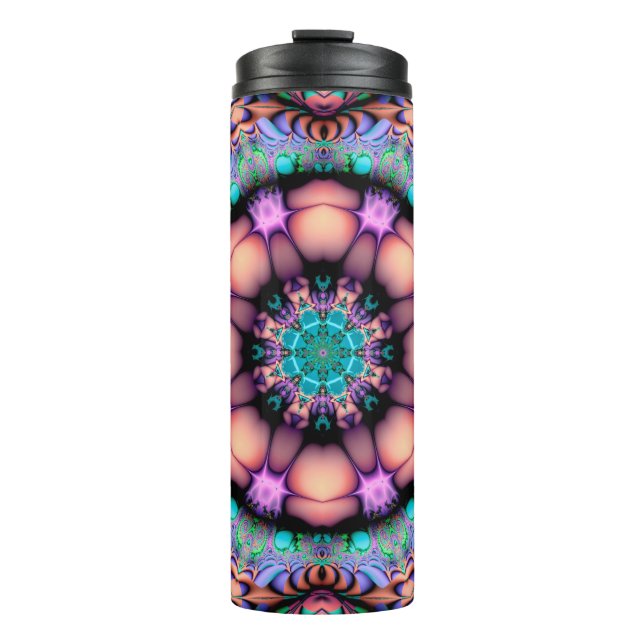 Bouteilles Isothermes Fractal Mandala Floral Psychedelic (Devant)