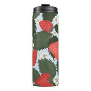 Bouteilles Isothermes Fraises : motif de fruits d'été.