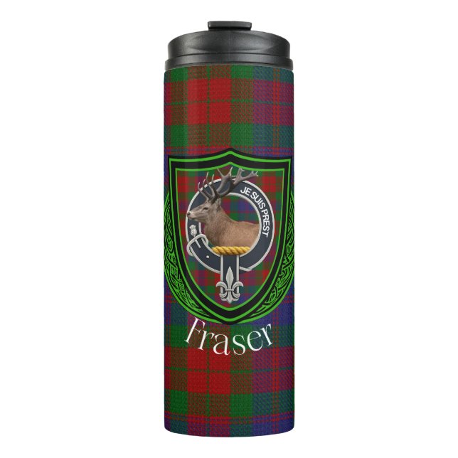 Bouteilles Isothermes Fraser Scottish Clan Tartan & Crest (Devant)