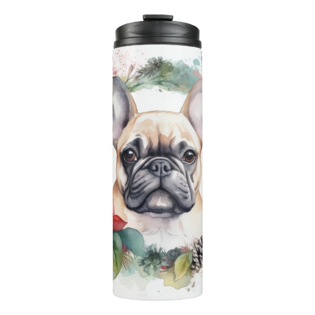 Bouteilles Isothermes French Bulldog Christmas Wreath Festive Pup (Devant)