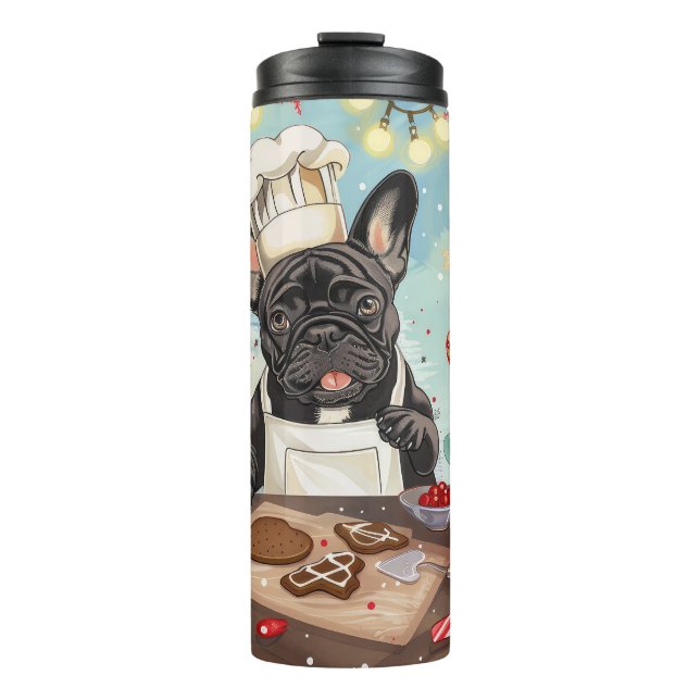 Bouteilles Isothermes French Bulldog Holiday Baking : Noël festif (Devant)