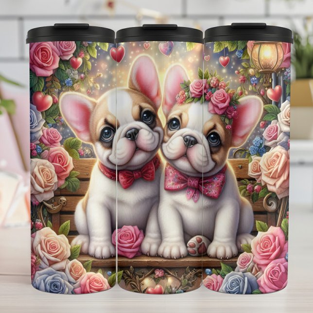 Bouteilles Isothermes French Bulldog Puppy Rose Garden Wrap (Créateur téléchargé)